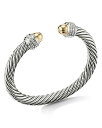 fCrbgE[} fB[X uXbgEoOEANbg ANZT[ Cable Bracelet with 14K Yellow Gold Dome & Diamonds Gold/Silver