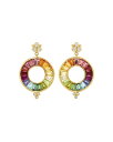 テンプル セント クレア レディース ピアス・イヤリング アクセサリー 18K Yellow Gold High Color Wheel Halo Drop Earrings with Rainbow Gemstones & Diamonds Multi/Gold