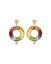 ƥץ  쥢 ǥ ԥ ꡼ 18K Yellow Gold High Color Wheel Halo Drop Earrings with Rainbow Gemstones & Diamonds Multi/Gold