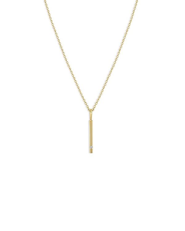 ]C`bR fB[X lbNXE`[J[Ey_ggbv ANZT[ 14K Yellow Gold Diamond Vertical Bar Pendant Necklace, 16-18