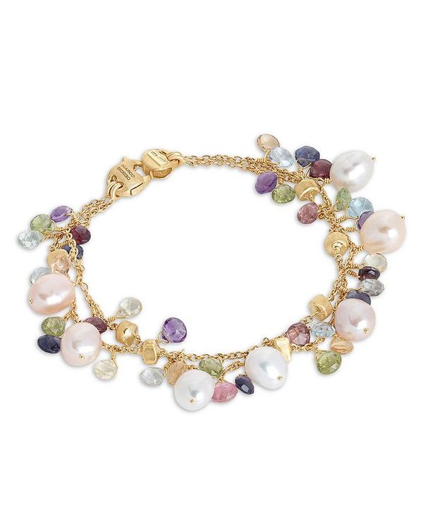 マルコ ビチェゴ レディース ブレスレット・バングル・アンクレット アクセサリー 18K Yellow Gold Paradise Pearl Mixed Gemstone and Cultured Freshwater Pearl Two Strand Bracelet Multi/Gold