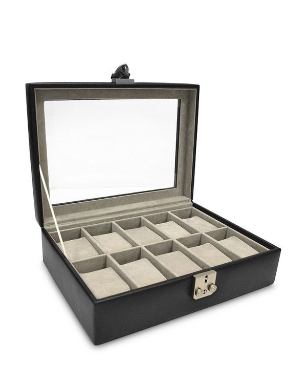 ロイス レディース 腕時計 アクセサリー Ten-Slot Leather Watch Box Black