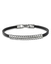 デイビット・ユーマン レディース ブレスレット・バングル・アンクレット アクセサリー Chevron Leather ID Bracelet Black