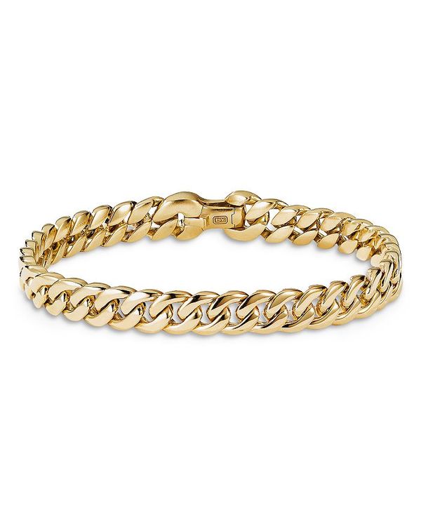 ǥӥåȡ桼ޥ  ֥쥹åȡХ󥰥롦󥯥å ꡼ Men's Curb Link Chain Bracelet Gold
