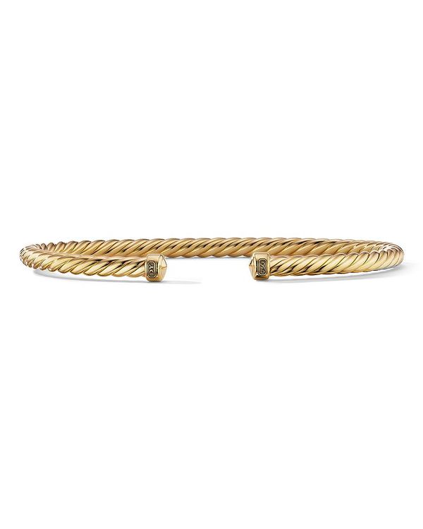 デイビット・ユーマン メンズ ブレスレット・バングル・アンクレット アクセサリー Men's 18K Yellow Gold Cable Cuff Bracelet Yellow Gold