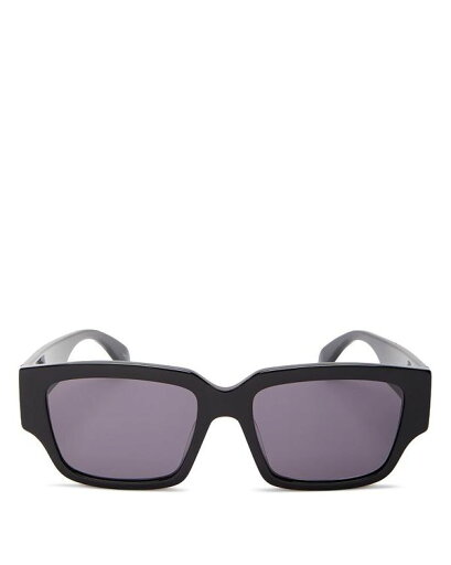 アレキサンダー・マックイーン メンズ サングラス・アイウェア アクセサリー Men's Square Sunglasses, 56mm Black/Gray アレキサンダー・マックイーン メンズ サングラス・アイウェア アクセサリー Men's Square Sunglasses, 56mm Black/Gray