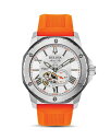 uo fB[X rv ANZT[ Marine Star Orange Silicone Strap Automatic Watch, 45mm White/Orange