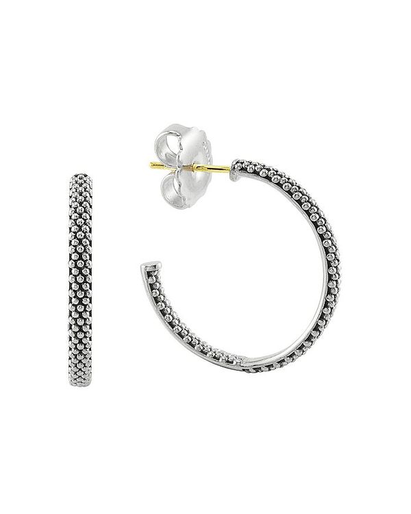 ラゴス レディース ピアス・イヤリング アクセサリー Sterling Silver Signature Caviar Hoop Earrings Silver