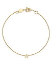 ムーン & メドウ レディース ブレスレット・バングル・アンクレット アクセサリー 14K Yellow Gold Initial Chain Bracelet A(4)