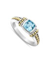 ラゴス レディース リング アクセサリー 18K Yellow Gold & Sterling Silver Caviar Color Blue Topaz Ring Blue/Silver