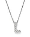 ロバートコイン レディース ネックレス・チョーカー・ペンダントトップ アクセサリー 18K White Gold "Love Letter" Initial Pendant Necklace with Diamonds, 16" L