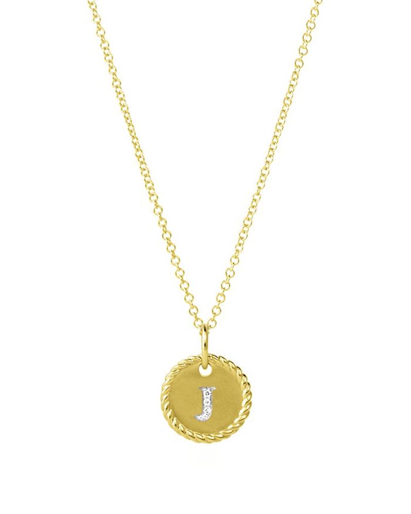 fCrbgE[} fB[X lbNXE`[J[Ey_ggbv ANZT[ Cable Collectibles Initial Pendant with Diamonds in Gold on Chain, 16-18