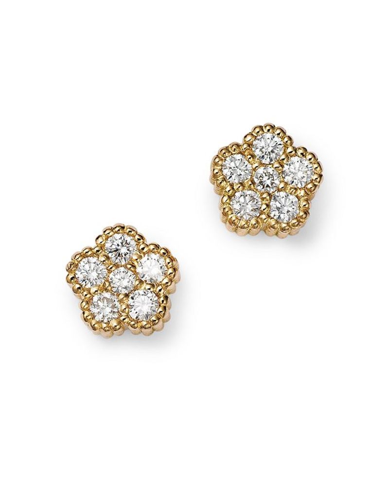 ロバートコイン レディース ピアス・イヤリング アクセサリー 18K Yellow Gold Daisy Diamond Flower Stud Earrings Gold