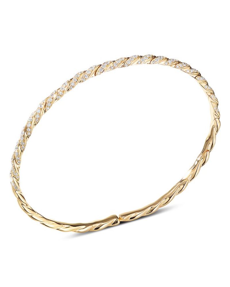 ǥӥåȡ桼ޥ ǥ ֥쥹åȡХ󥰥롦󥯥å ꡼ 18K Yellow Gold Paveflex Single Row Bracelet with Diamonds Gold