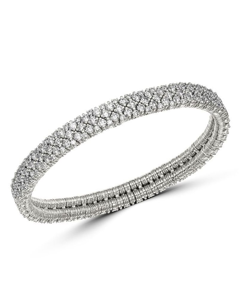 ロベルト デメリオ レディース ブレスレット・バングル・アンクレット アクセサリー 18K White Gold Cashmere Collection Stretch Bracelet with Diamonds White