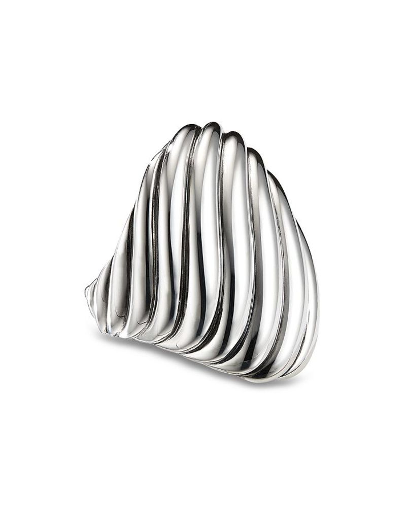 fCrbgE[} fB[X O ANZT[ Sterling Silver Cable Wave Ring Silver