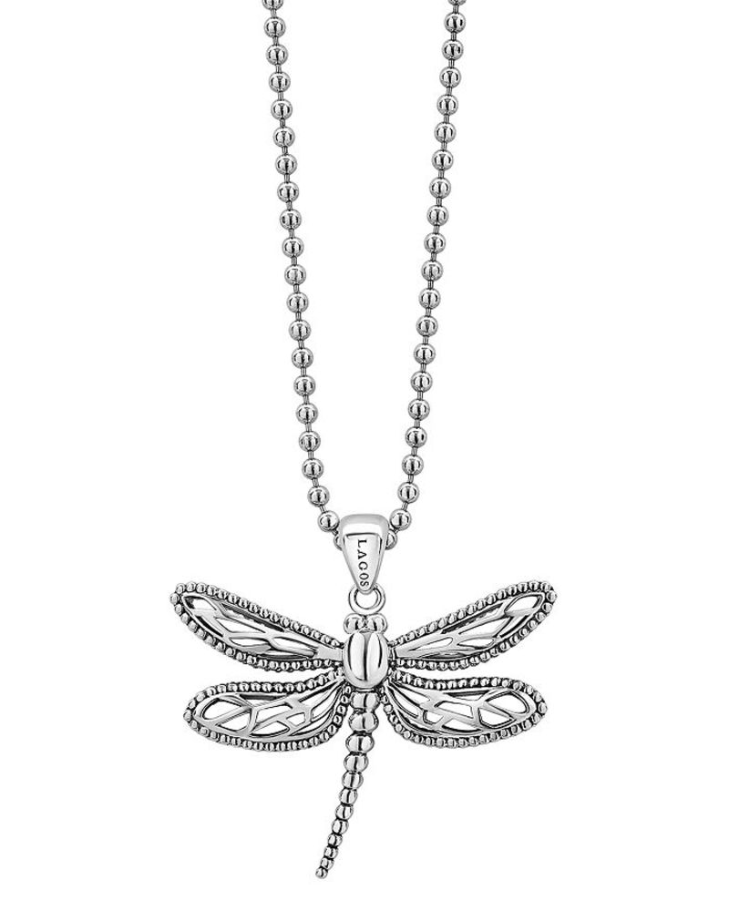 ラゴス レディース ネックレス・チョーカー・ペンダントトップ アクセサリー Sterling Silver Rare Wonders Dragonfly Pendant Necklace, 34