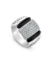 ラゴス レディース リング アクセサリー Sterling Silver Black Caviar Diamond & Ceramic Statement Ring Silver