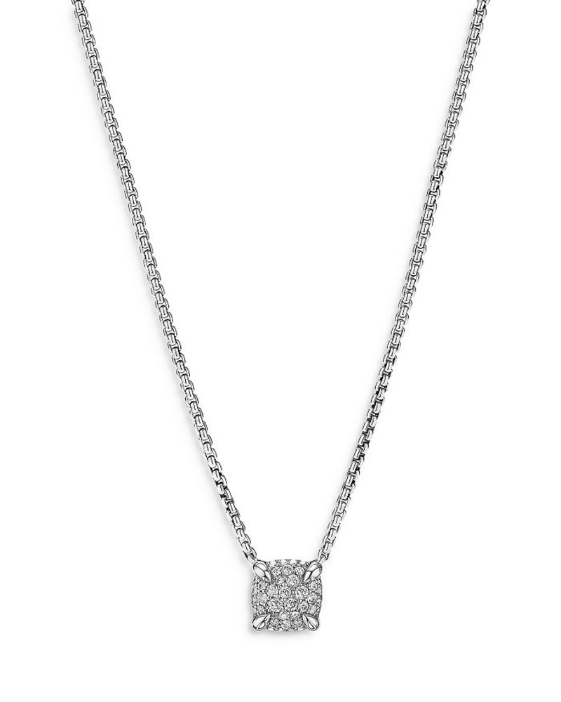 fCrbgE[} fB[X lbNXE`[J[Ey_ggbv ANZT[ Sterling Silver Petite ChatelaineR Diamond Pave Pendant Necklace, 16-18