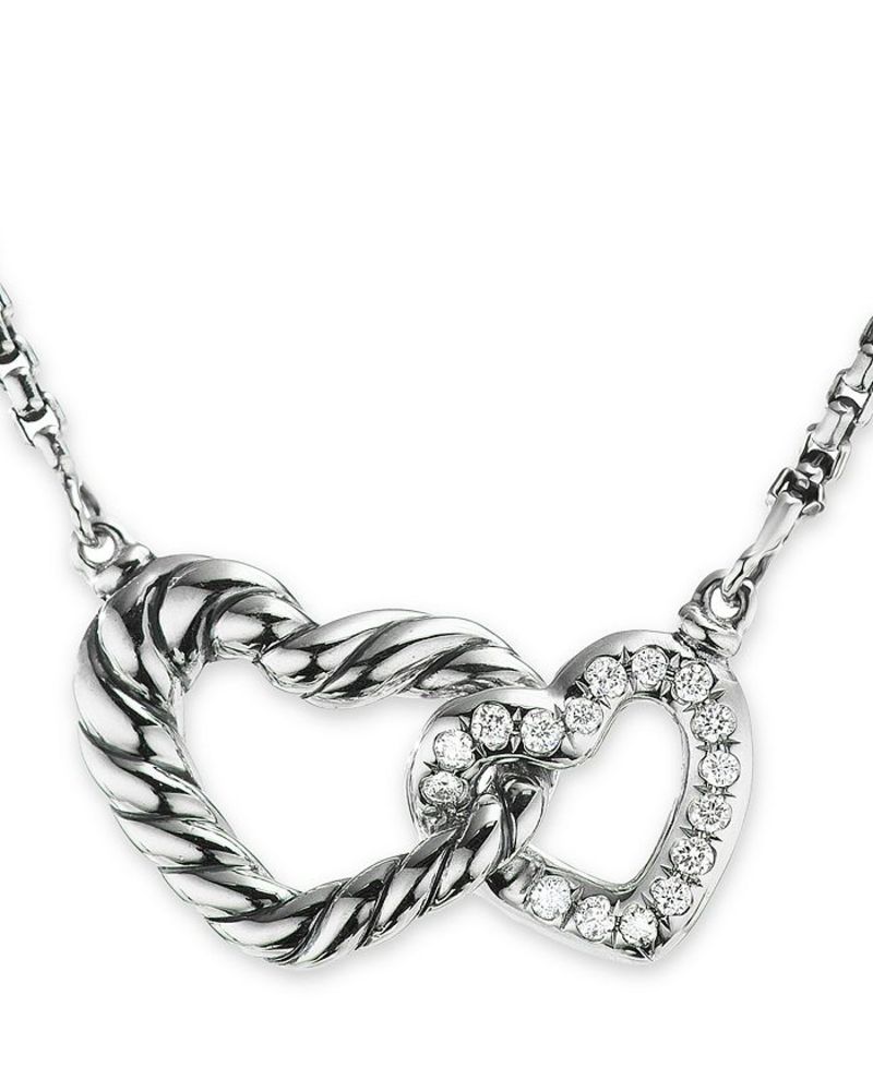 fCrbgE[} fB[X lbNXE`[J[Ey_ggbv ANZT[ Sterling Silver Cable CollectiblesR Diamond Heart Pendant Necklace, 15-17