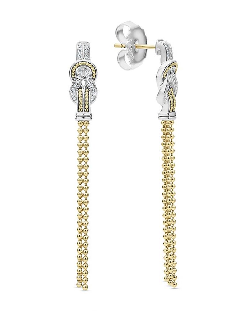 ラゴス レディース ピアス・イヤリング アクセサリー 18K Yellow Gold & Sterling Silver Diamond 50mm Tassel Earrings Silver/Gold