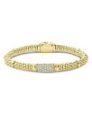 ラゴス レディース ブレスレット・バングル・アンクレット アクセサリー 18K Yellow Gold Caviar Diamond Slim Station Bracelet White/Gold