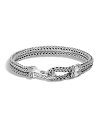 WEn[fB[ Y uXbgEoOEANbg ANZT[ Men's Sterling Silver Classic Chain Double-Row Bracelet Silver