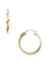 アクア レディース ピアス・イヤリング アクセサリー Double Tube Hoop Earrings in 18K Gold-Plated Sterling Silver and Sterling Silver - 100% Exclusive Gold/Silver
