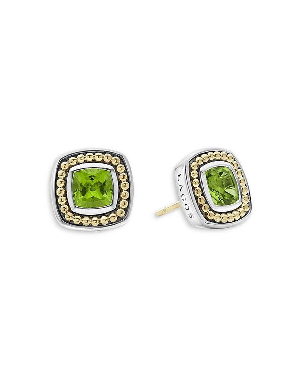 ラゴス レディース ピアス・イヤリング アクセサリー 18K Yellow Gold & Sterling Silver Caviar Color Peridot Stud Earrings Green/Silver