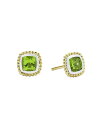 SX fB[X sAXECO ANZT[ 18K Yellow Gold & Sterling Silver Caviar Color Peridot Stud Earrings Green/Gold