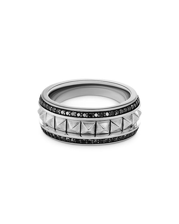 fCrbgE[} fB[X O ANZT[ Sterling Silver Pyramid Band with Black Diamonds Silver/Black