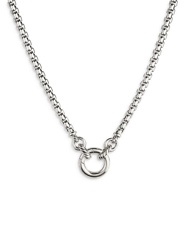 デイビット・ユーマン レディース ネックレス・チョーカー・ペンダントトップ アクセサリー Sterling Silver Amulet Holder Box Chain Necklace, 18" Silver