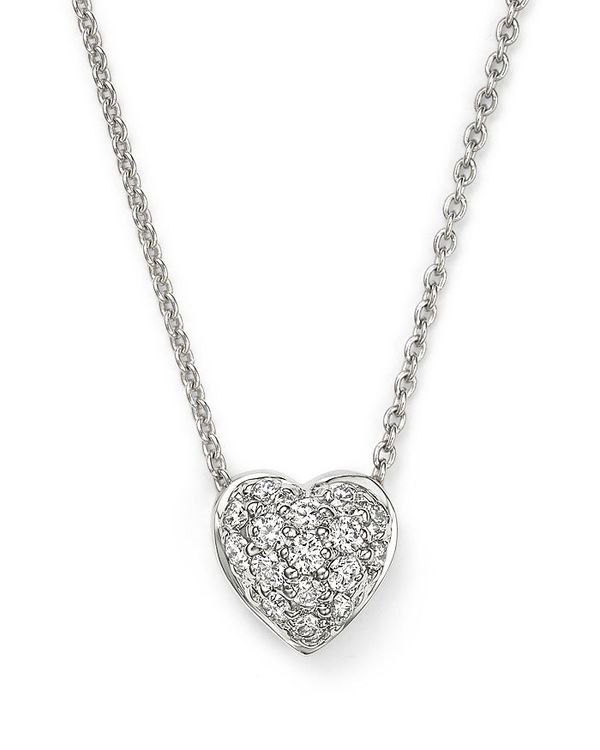 o[gRC fB[X lbNXE`[J[Ey_ggbv ANZT[ 18K White Gold Heart Pendant Necklace with Pave Diamonds, 18