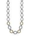 ラゴス レディース ネックレス・チョーカー・ペンダントトップ アクセサリー Sterling Silver & 18K Yellow Gold Caviar Luxe Diamond Link Necklace, 18