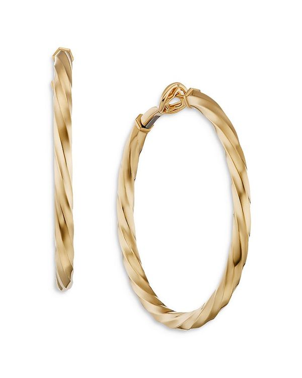 fCrbgE[} fB[X sAXECO ANZT[ Cable Edge Hoop Earrings in Recycled 18K Yellow Gold Gold