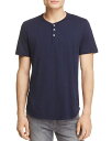 ヴェルヴェットバイグラハムスペンサー メンズ Tシャツ トップス Fulton Scallop Hem Henley Tee Mid Blue