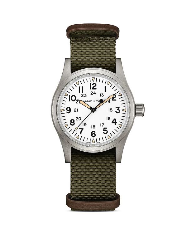 ハミルトン カーキ 腕時計（レディース） ハミルトン レディース 腕時計 アクセサリー Mechanical Khaki Field Watch, 38mm White/Green