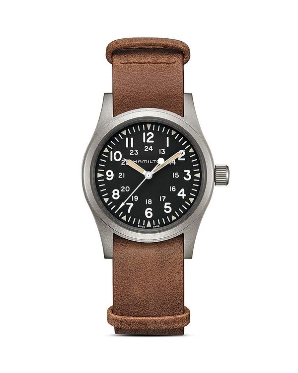 ハミルトン カーキ 腕時計（レディース） ハミルトン レディース 腕時計 アクセサリー Mechanical Khaki Field Watch, 38mm Black/Brown