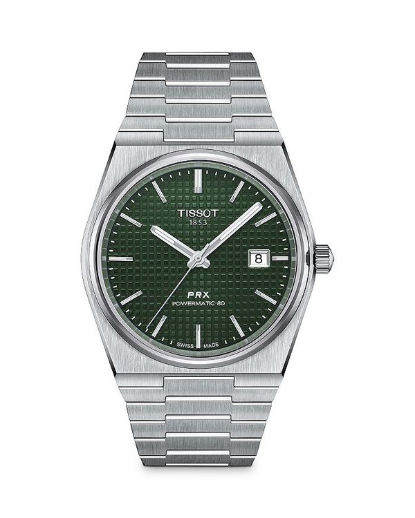 ティソット レディース 腕時計 アクセサリー PRX Watch, 40mm Green/Silver