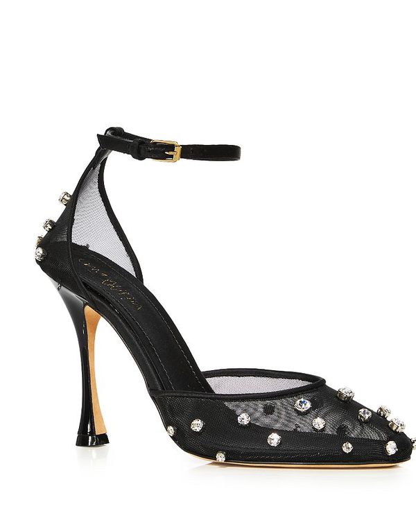 ジャンバティスタ ヴァリ レディース パンプス シューズ Women's Embellished Ankle Strap Pumps Black