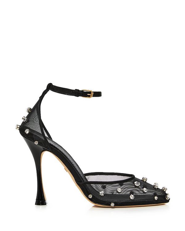 ジャンバティスタ ヴァリ レディース パンプス シューズ Women's Embellished Ankle Strap Pumps Black