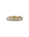 デイビット・ユーマン レディース リング アクセサリー Cable Edge Band Ring in Recycled 18K Yellow Gold with Pave Diamonds White/Gold