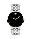 モバド モバド レディース 腕時計 アクセサリー Museum Classic Stainless Steel Diamond-Index Watch, 40mm Black/Silver