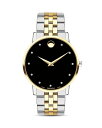 モバド モバド レディース 腕時計 アクセサリー Museum Classic Two-Tone Diamond-Index Watch, 40mm Black/Gold