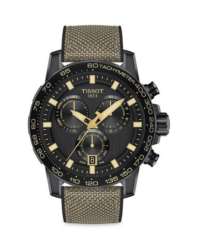 ティソット レディース 腕時計 アクセサリー Supersport Chronograph, 46mm Black/Green ティソット レディース 腕時計 アクセサリー Supersport Chronograph, 46mm Black/Green