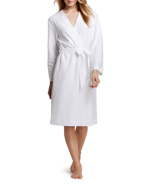 ハンロ レディース ナイトウェア アンダーウェア Cotton Pique Robe White