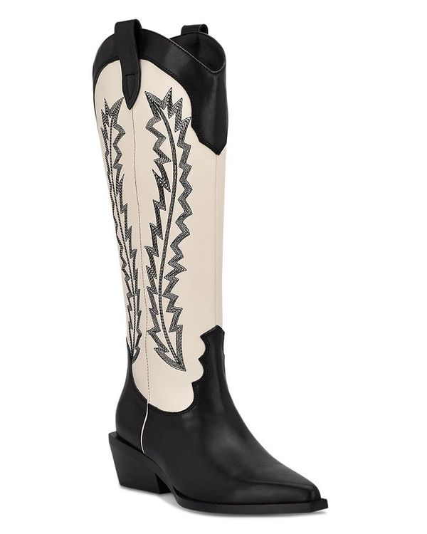 マーク・フィッシャー レディース ブーツ・レインブーツ シューズ Women's Roselle Western Knee High Boots Black/New Chic Cream