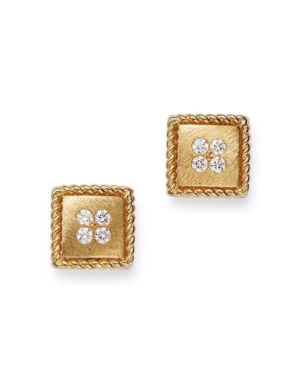 o[gRC fB[X sAXECO ANZT[ 18K Yellow Gold Diamond Stud Earrings White/Gold