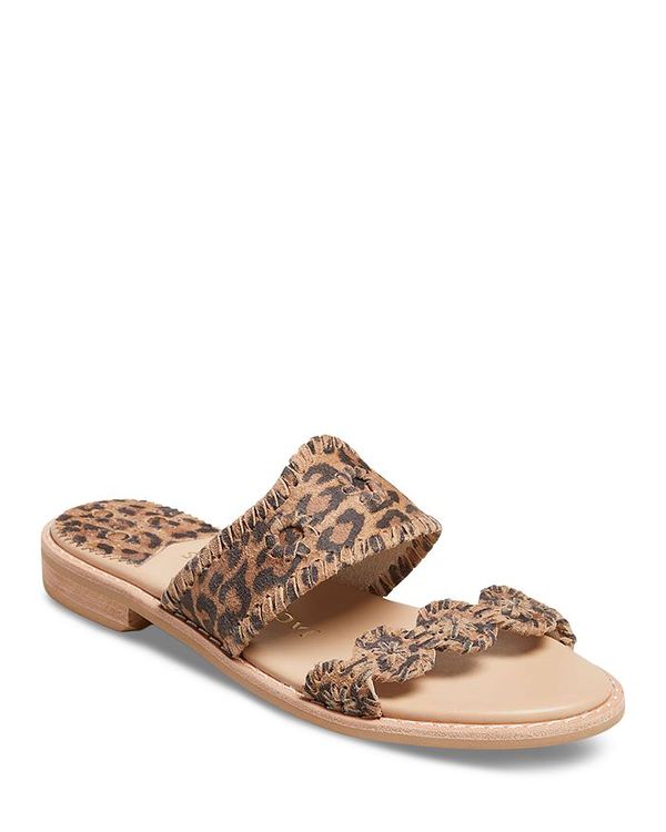 ジャックロジャース レディース サンダル シューズ Women's Caroline Flat Suede Sandals Leopard