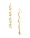 ケネスジェイレーン レディース ピアス・イヤリング アクセサリー Imitation Pearl Flower Linear Earrings White/Gold